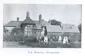 Vintage photo of Dumbleton Village Hall exterior as VA Hospital