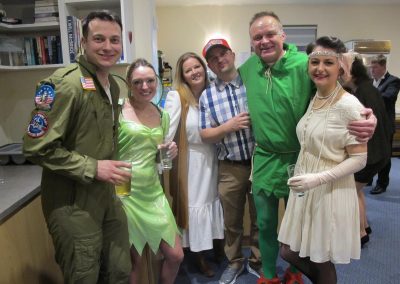 New Year's Dance customers in fancy dress at Dumbleton Village Hall