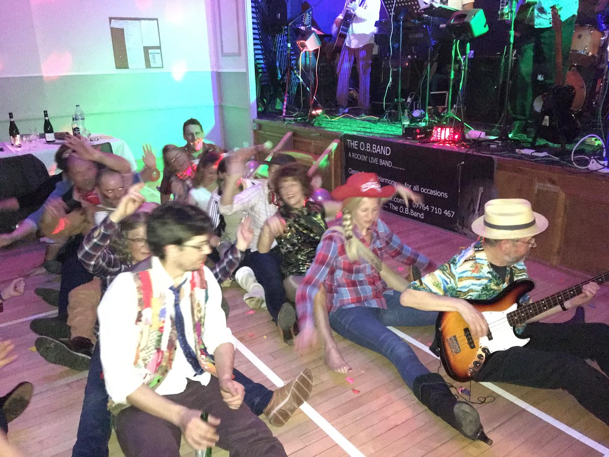Dancers and band at Dumbleton Village Hall